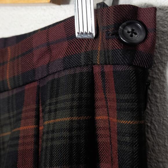 L.L. Bean Women’s Skirt Vintage Clueless Academia Plaid Wool Pleated Made USA M - Picture 8 of 10
